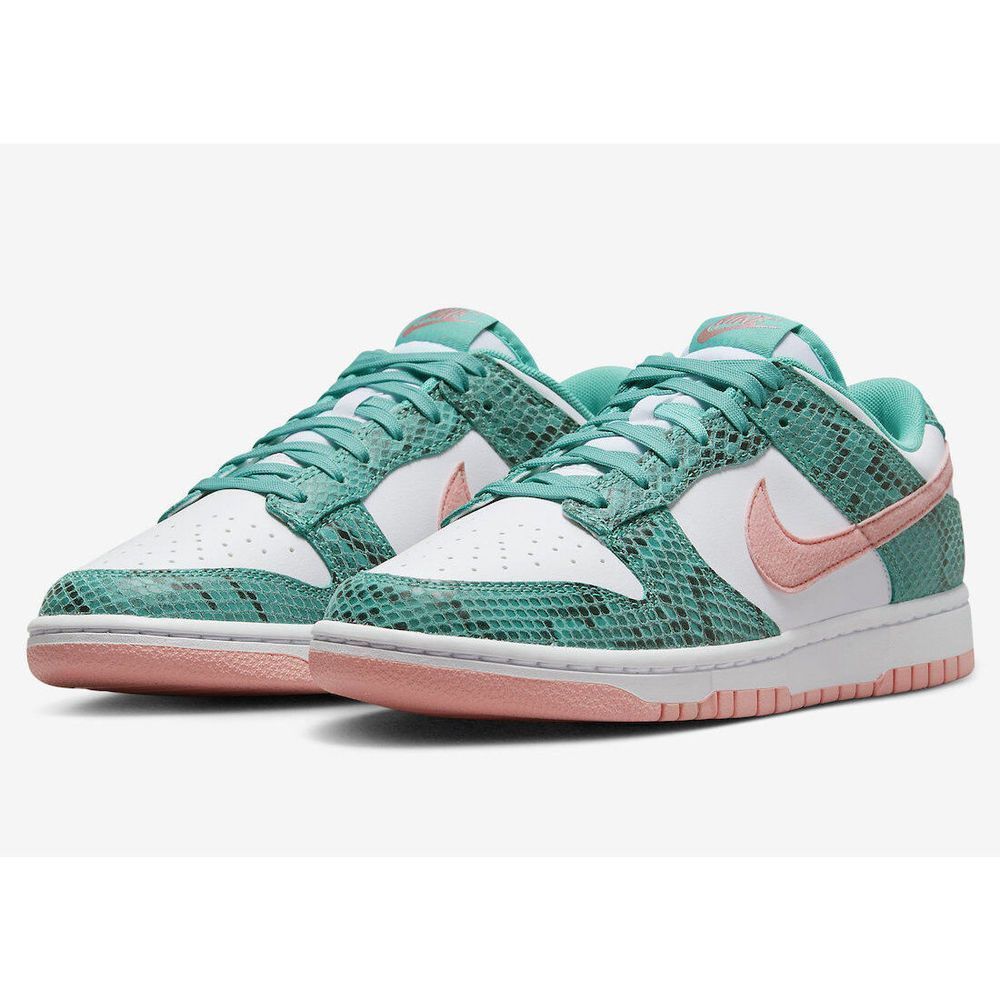 Nike Dunk Low DR8577-300 Men's White/Green Snakeskin Skate Sneaker Shoes AZ426 - Picture 12 of 14